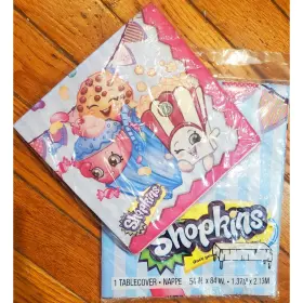11179428830 Shopkins Plastic Tablecover And Napkins Birthday Party Supplies 54 Inch X 84 New