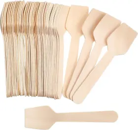 Ae-sieral-168 Sieral 1000 Pack 3. 74 Inch Disposable Mini Wooden Spoons Bulk Square End Tasting Sa