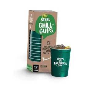 Scc016012gnspaz Silgan Containers 16 Oz. Party Cups St. Patricks Dayft Clover Design For Cold Drinks Durable