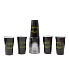 Bn11217e Silver Buffalo Dc Comics Batman Logo 18-ounce Disposable Plastic Party Cups Set Of 20