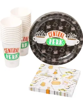 Frd2015t Silver Buffalo Friends Central Perk Party Supply Set 60 Pack Plates Cups Napkins Disposable