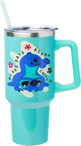 Li1726s5 Silver Buffalo Disney Lilo And 40 Ounces Stitch Chillin