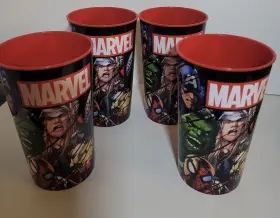 Silver Buffalo Llc 817398028543 Marvel 18 Oz. Plastic Cups Party Favor Set Of 4 Hulk/thor/spiderman