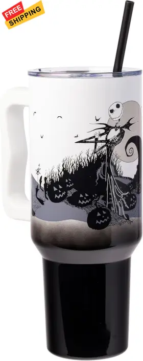 Nb1821s5 Silver Buffalo 40 Ounces Nightmare Before Christmas Hill And Moon Scene