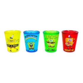 Sg14388y Silver Buffalo Spongebob Squarepants Rainbow 1.5-ounce Plastic Freeze Gel Mini Cups Set Of 4