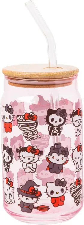 Sn1886qp Silver Buffalo Sanrio 16 Ounces Hello Kitty Pink Halloween Various Costumes