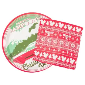 Wbm7175s Silver Buffalo National Lampoons Christmas Vacation 32 Count Paper Napkin And Plate Party Pack