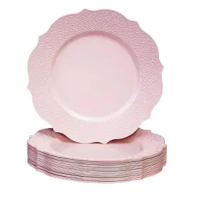 1422-sis Silver Spoons S Floral Embossed Plastic Salad Plates For Party 20 Pc Heavy Duty Disposable D
