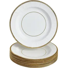 1747-sis Silver Spoons Heavy Duty Disposable Plates - 7.5 Inch Small Party Metall