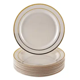 1841-sis Silver Spoons Disposable Dinnerware Set 20 Dinner Plates Glare 10.25 Inch