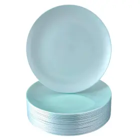 1979x2yy Silver Spoons Disposable Dinnerware Plates Premium Reusable Plastic Dishes 40 Salad Pla