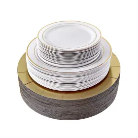 Silver Spoons 452125118216 Modern Elegant Disposable Dinnerware Set Heavy Duty Plastic Dishes 40 Cha