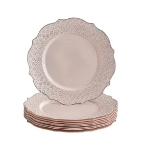 Silver Spoons 816696011486 Fancy Disposable Dinner Plates 10 Pc Heavy Duty Plastic Rose Gold P