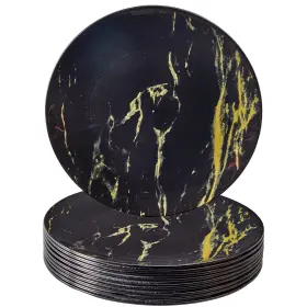 Silver Spoons 816696011523 Marble Design Disposable Dessert Plates For Party 10 Pc Heavy Duty Disposab