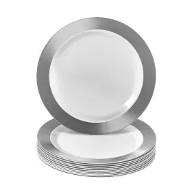 Silver Spoons 816696013282 Elegant Disposable Dessert Plates For Party - 10 Pc Heavy Duty D