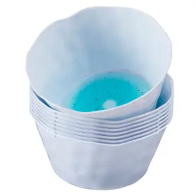 Silver Spoons 816696014531 Turquoise Soup Plates Ocean Ripples Design Lava Collection 16 Oz - 10 Pc
