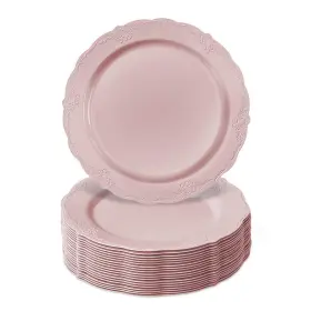 Silver Spoons 816696016078 Vintage Design Disposable Salad Plates For Party 10 Pc Heavy Du