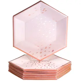 Silver Spoons 816696017716 Hexagon Design Disposable Heavy Duty Paper Plates 7 Inch Party Pl