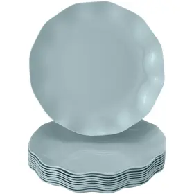 Silver Spoons 816696018164 Elegant Plastic Plates For Party With Scalloped Rim 10 Pc Disposable Heavy