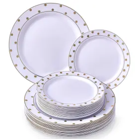 Silver Spoons 816696018362 Party 40 Pc Dinner Side Plates Disposable Dinnerware Set Charming Dots Coll