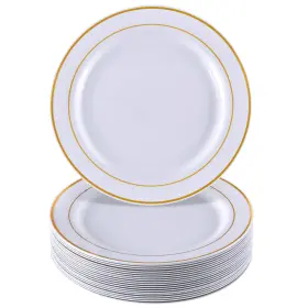 Silver Spoons 816696018447 Disposable Dinnerware Set 20 Side Plates Golden Glare 7.5ft