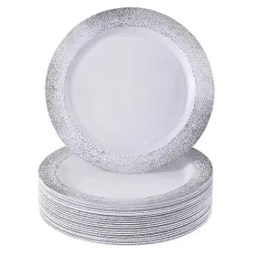 Silver Spoons 816696018478 Disposable Plates For Party - 20 Piece Heavy Duty Dinner Set 10