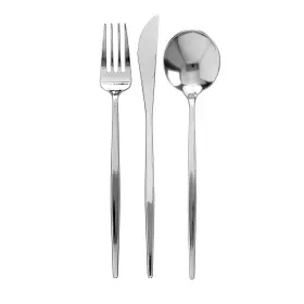 Silver Spoons 816696019024 Modern Design Disposable Flatware Set For Wedding 96 Pc Plastic Silverware