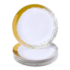 Silver Spoons 816696019147 Disposable Dinner Plates Heavy Duty Plastic Dishes Elegant Fine China Loo