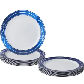 Silver Spoons 816696019499 Fancy Plastic Plates For Party 20 Dinner 10.25 Inch Heavy Duty Disposabl