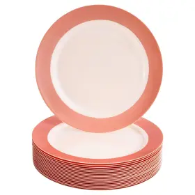 Silver Spoons 816696019604 Plastic Dinner Plates For Baby Showers - Heavy Duty Disposable Dishes Elega