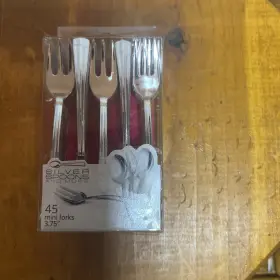 Silver Spoons & More 816696011301 Heavyweight Plastic 3.75 Inch Mini Forks-45 Pieces