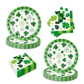 Skeppy 755496170170 40pcs St. Patricks Day Plates And Napkins Set Decorations For 20 Guests