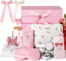 Yun-skylety-2634 Skylety Pink Bow Gift Set Birthday Basket For Women 5.4 Ounces Main In