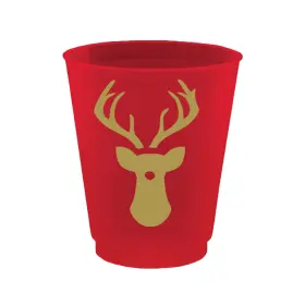 10-04844-012 Slant Stag Head Red Plastic Shot Cups Pkg Of 8