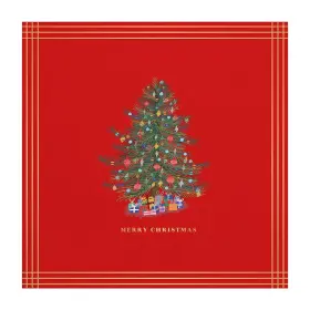 10-05580-718 Slant Traditional Christmas Tree Beverage Paper Foil Napkins