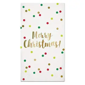 Slant 657284848455 Gold Foil Merry Christmas Polka Dot Paper Guest Towels