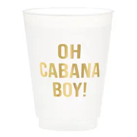 Slant Collections 195002487420 Party Cups 6-count Reusable Bpa-free Plastic Frost 16-ounce Oh Cabana Boy