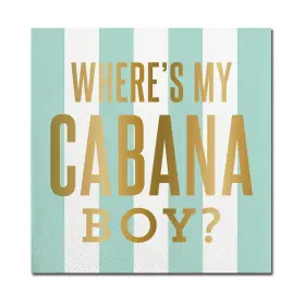 Slant Collections 657284504122 20-count Paper Beverage/cocktail Napkins 5 X 5-inch Cabana Boy