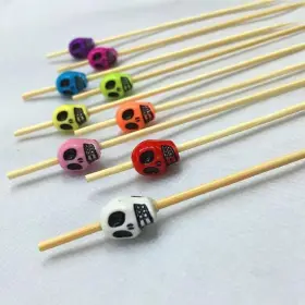 Smart Rice 614141702749 Skull Shaped Bead Bamboo Skewers Halloween 50 Count 1 Inch Wide Cock