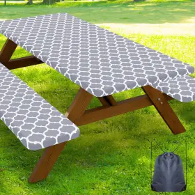Fszb006 Smiry Picnic Table Cover With Bench Covers Waterproof 30 Inch X 72 Grey