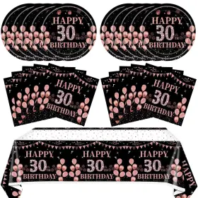 Snimics 768510191990 41pcs 30th Birthday Decorations For Women Black And Rose Gold 1994 Supp