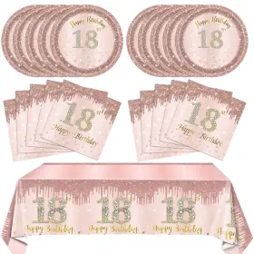 Snimics 768510192294 41 Pcs 18th Birthday Decorations For Girls Rose Gold Party Set