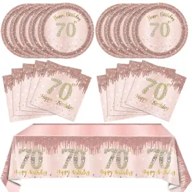 Snimics 768510192508 41pcs 70th Birthday Decorations For Women Rose Gold Happy 70 Party D