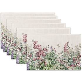 Snowmolle Chc-cd-264156 Placemats Set Of 6 Wildflower 18 Inch L X 12 W Spring Floral Butterfly