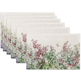 Chc-cd-264156 Snowmolle Placemats Set Of 6 Wildflower 18 Inch L X 12 W Spring Floral Butterfly