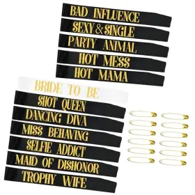Snsowed 797550099041 12 Pack- Bachelorette Party Bride To Be Sash- Unique Bridesmaid Sashes