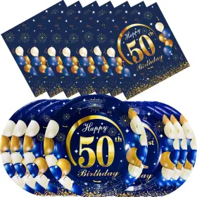 Wkjts032501000105 Solacehaven 40 Pieces Of 50th Birthday Party Supplies. Tableware Table Deco