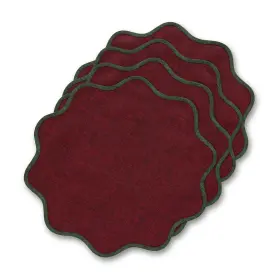 Sh0gse0rpm04fgrg Solino Home Linen Placemats Set Of 16 Inch Round 11 Forest Green And Red Garnet