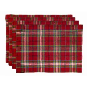 Sh101ex140pm04rd Solino Home Placemats Set Of 4-100% Pure 14 Inch X 19 4 Red Plaid Sh101ex140pm04rd Solino Home Placemats Set Of 4-100% Pure 14 Inch X 19 4 Red Plaid