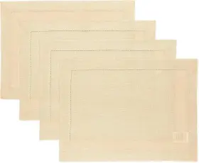 Sh999hspm04bg Solino Home Linen Placemats Set Of 4 - Classic 14 Inch X 19 Beige